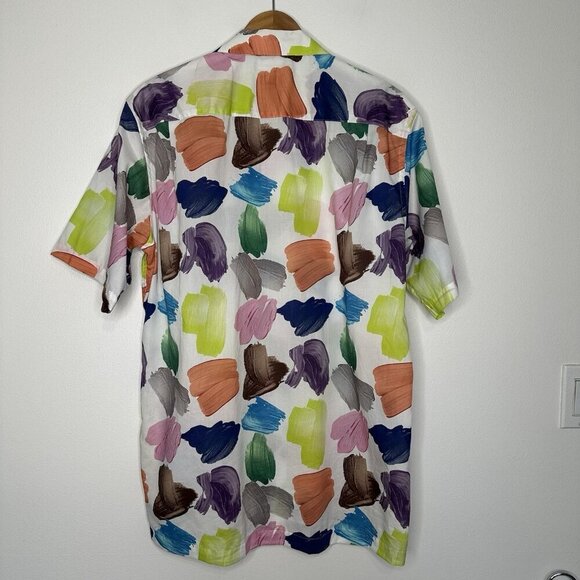 Paul Fredrick Classic Fit Shirt Mens Size L Tall Button up Short Sleeve White - Picture 4 of 8